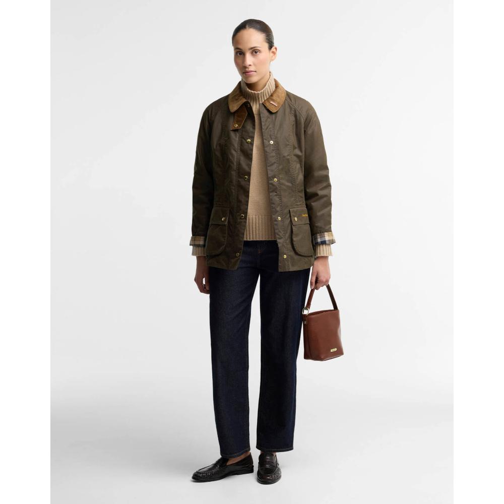 Barbour Giacca Cerata Beadnell Icons Beech Birchwood Donna