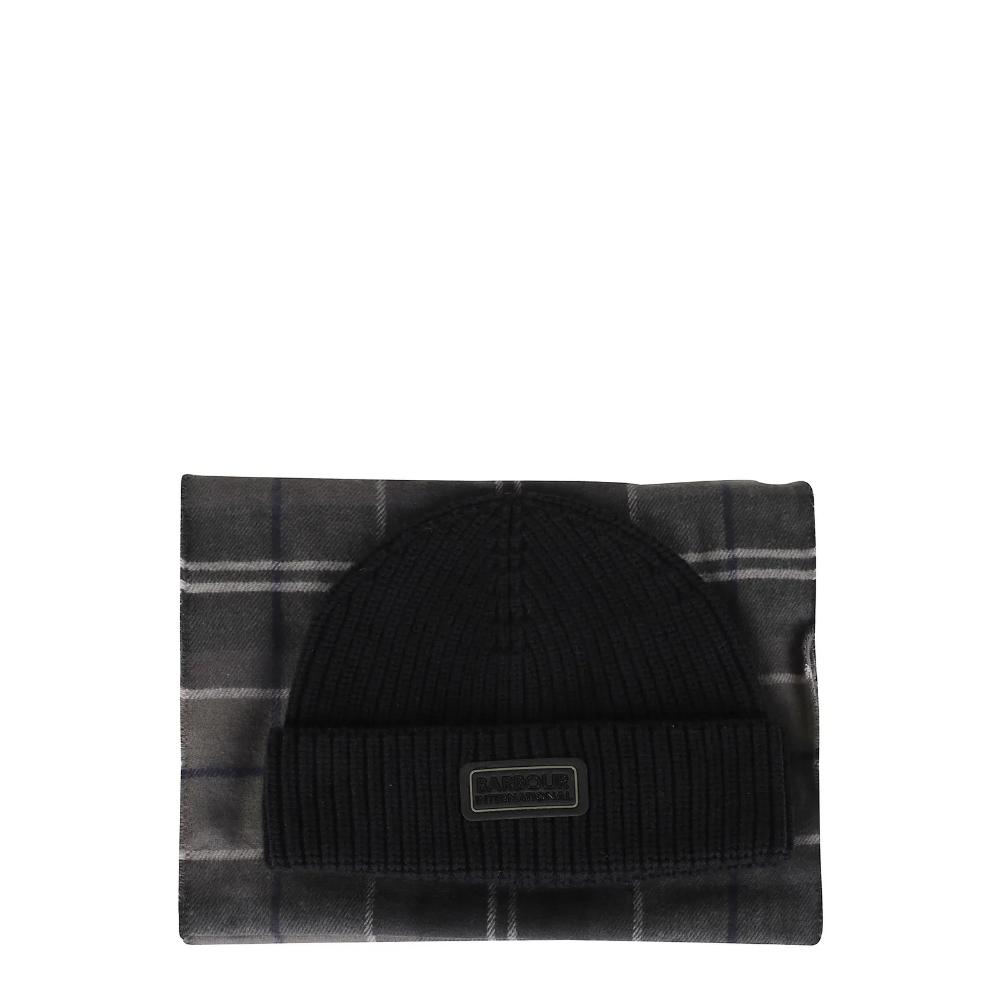 Barbour Weeper Beanie & Scarf Set Black Uomo