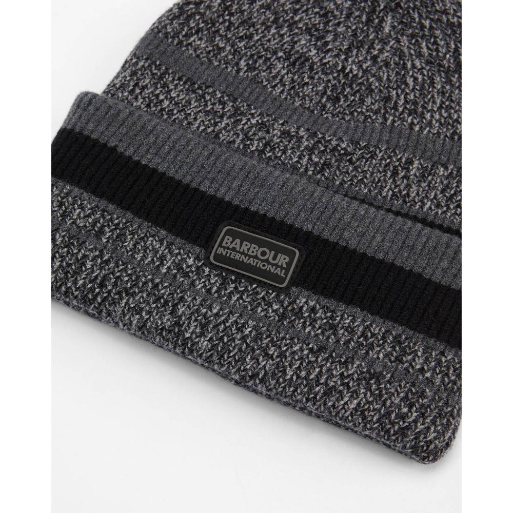 Barbour Boston Beanie & Scarf Gift Set Black Grey Uomo