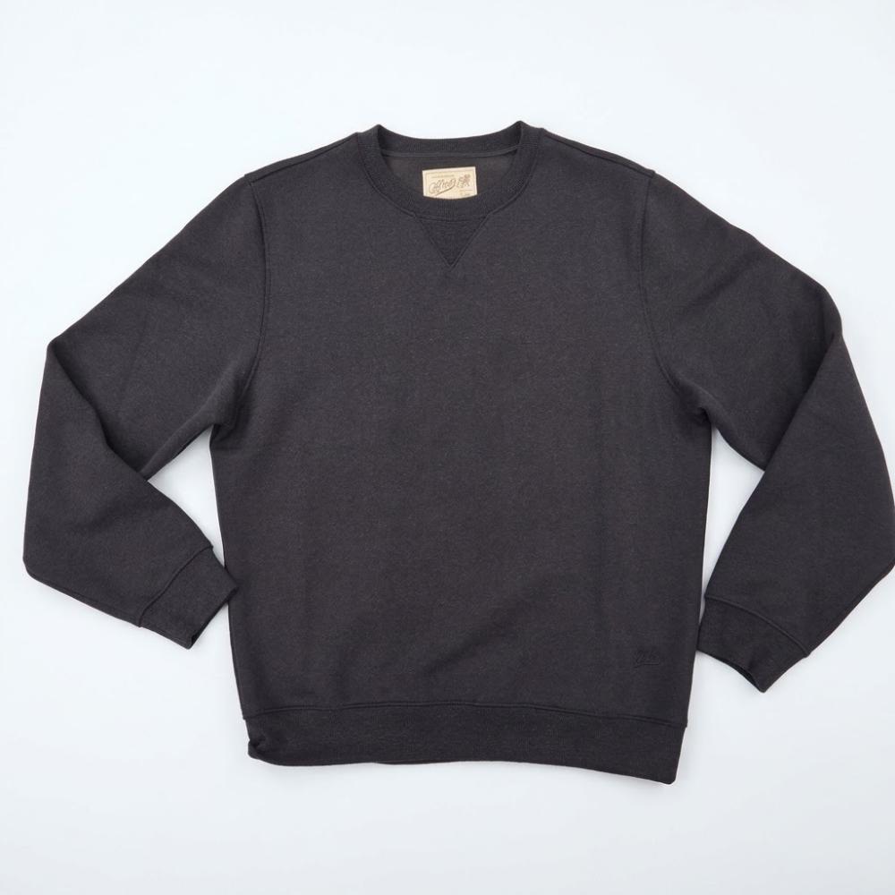 Blker Felpa Girocollo Comfort Minimal Antracite Black Uomo