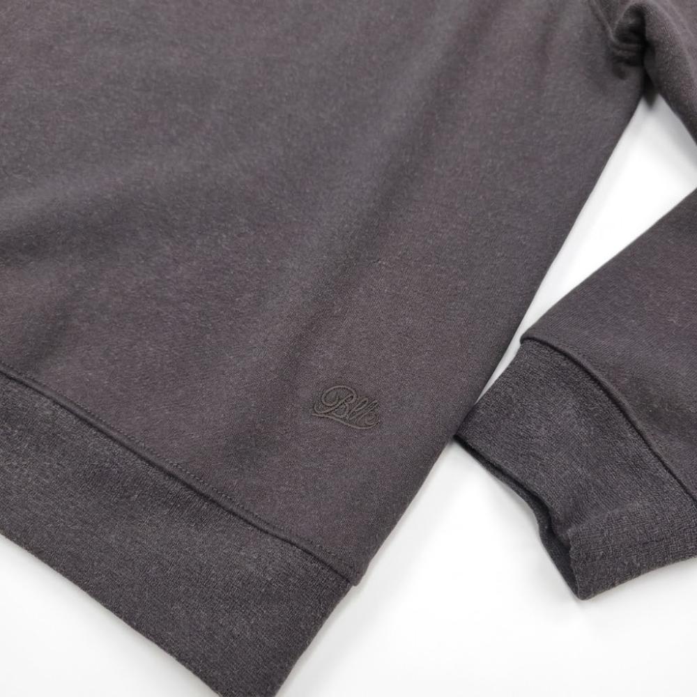 Blker Felpa Girocollo Comfort Minimal Antracite Black Uomo