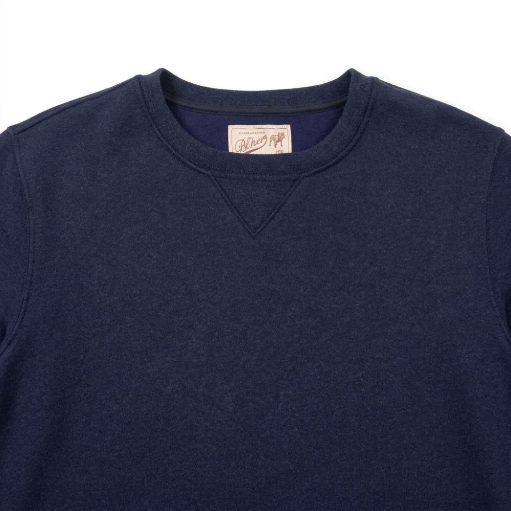Blker Felpa Girocollo Comfort Minimal Navy Uomo