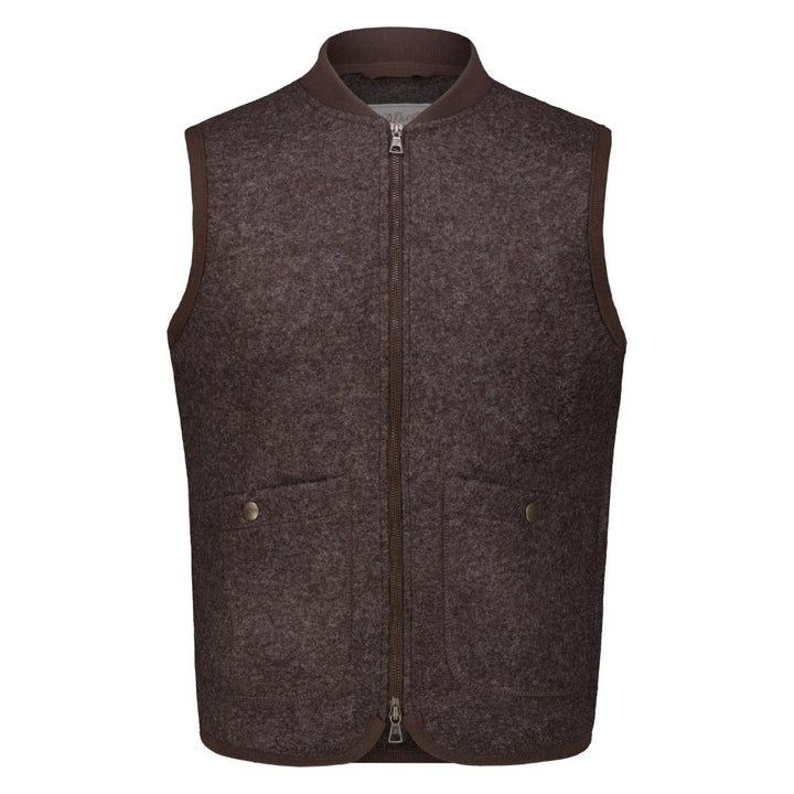 Blker Smanicato Wolf in Lana Cotta con Zip Brown Uomo