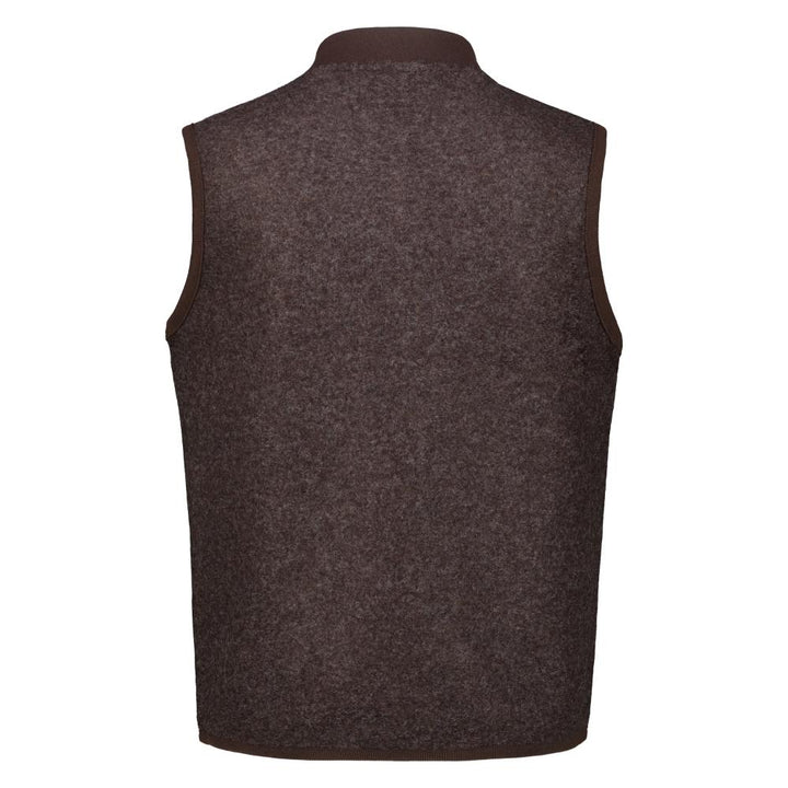 Blker Smanicato Wolf in Lana Cotta con Zip Brown Uomo