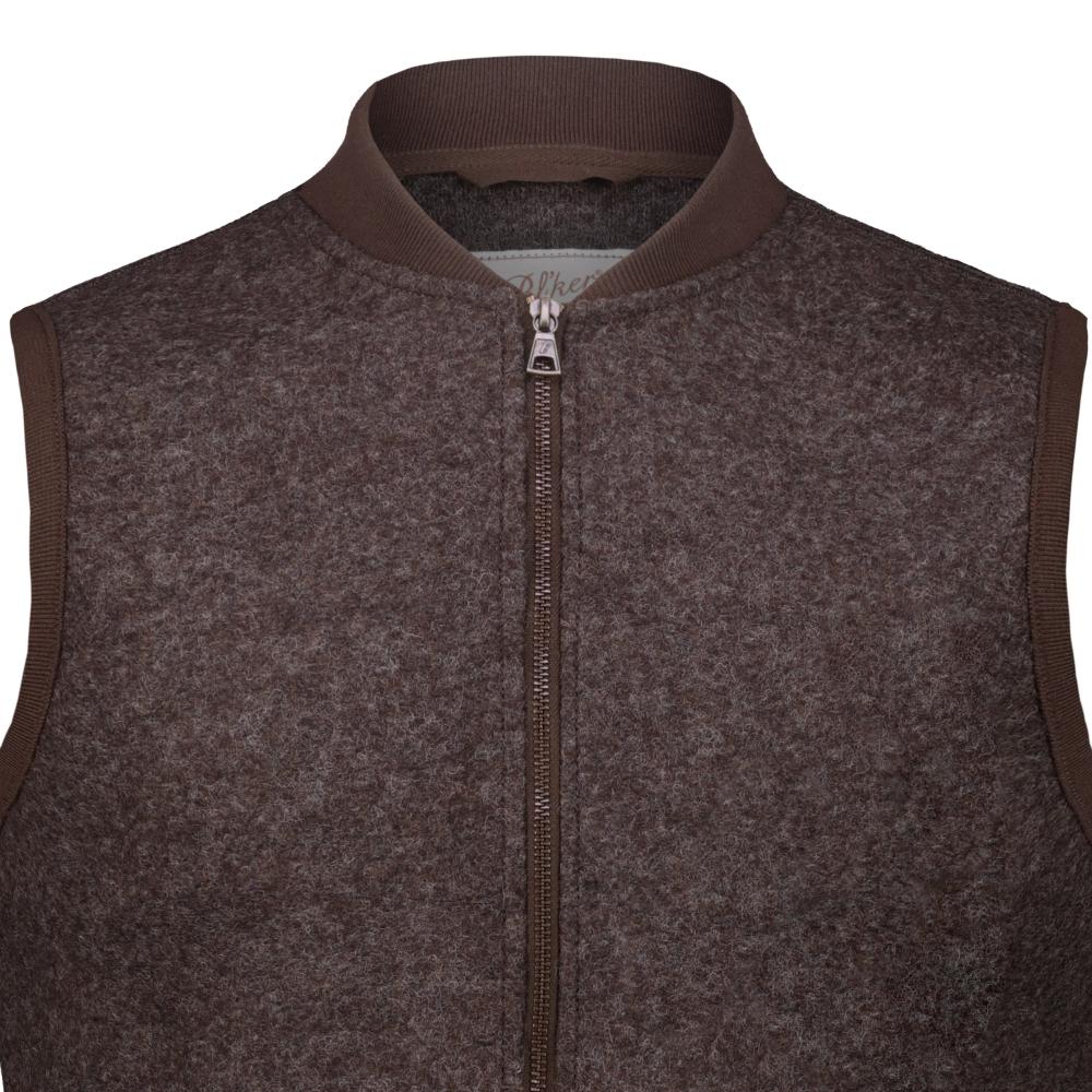 Blker Smanicato Wolf in Lana Cotta con Zip Brown Uomo