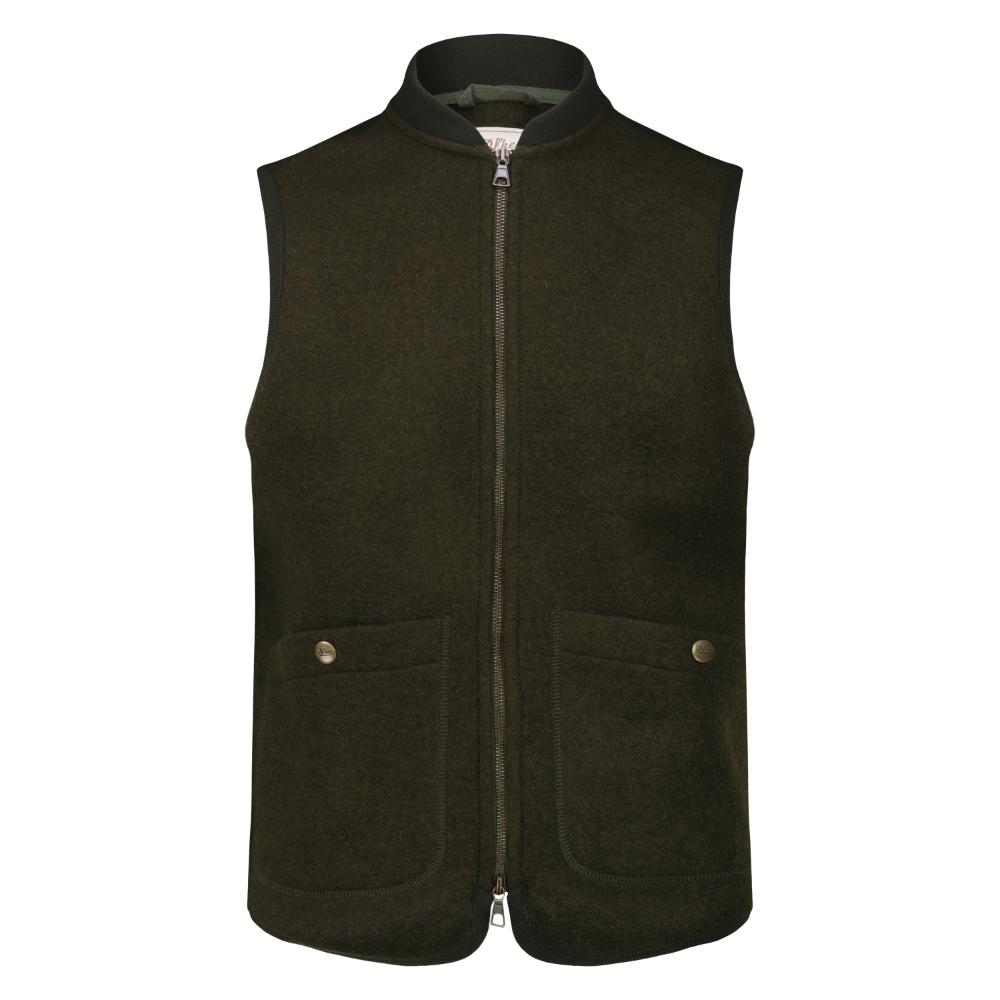 Blker Smanicato Wolf in Lana Cotta con Zip Green Uomo