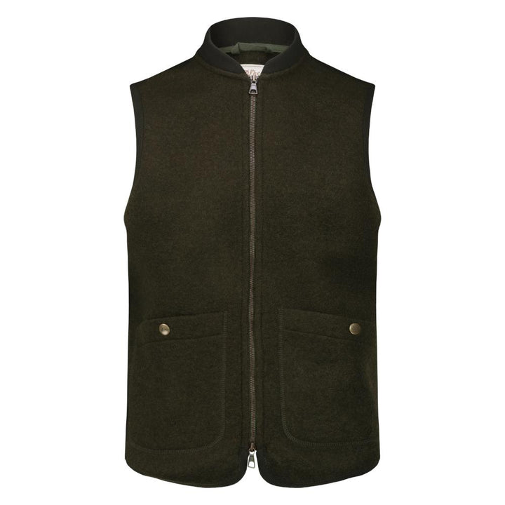 Blker Smanicato Wolf in Lana Cotta con Zip Green Uomo