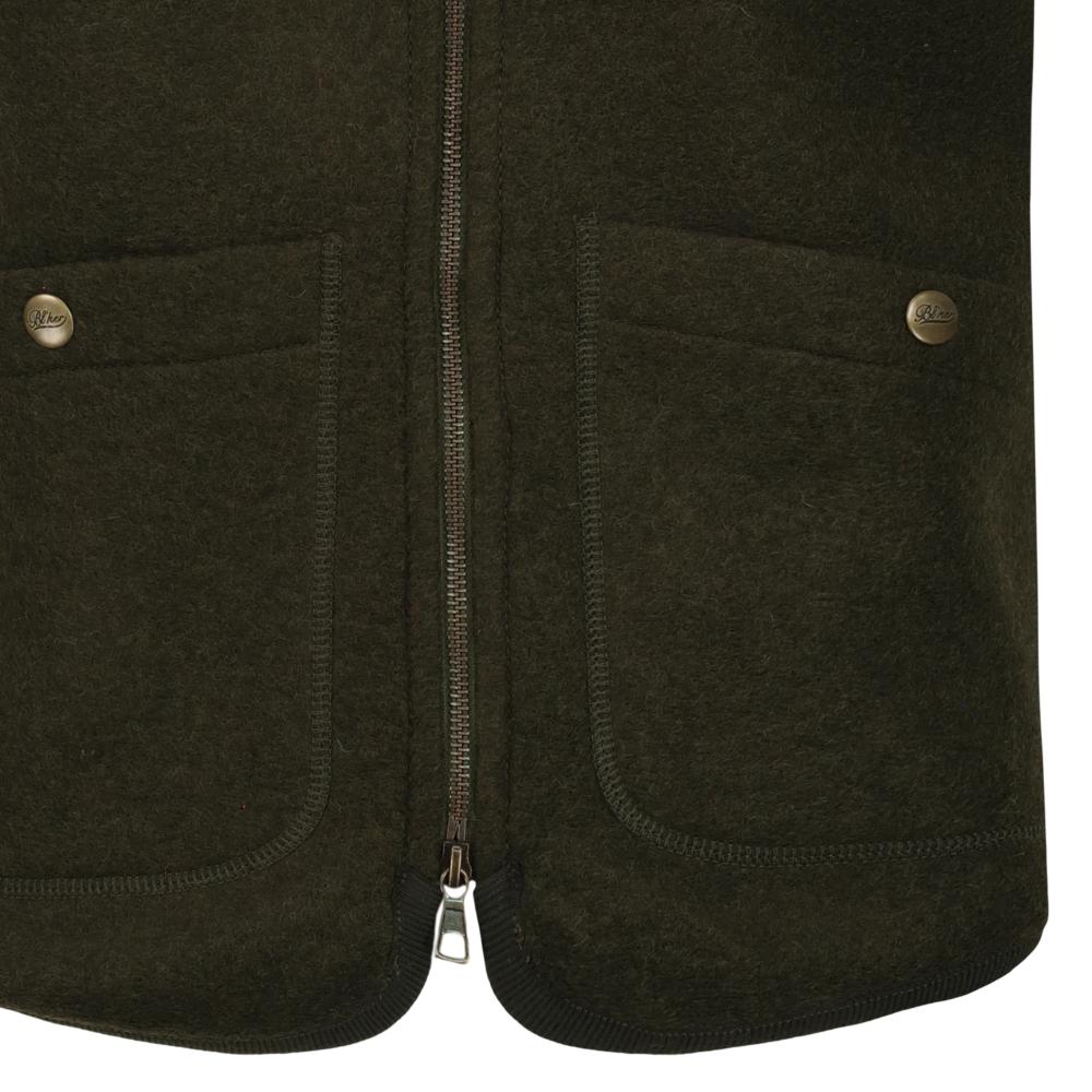 Blker Smanicato Wolf in Lana Cotta con Zip Green Uomo
