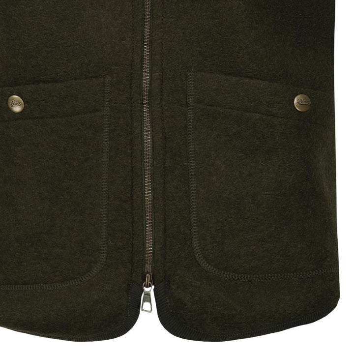 Blker Smanicato Wolf in Lana Cotta con Zip Green Uomo