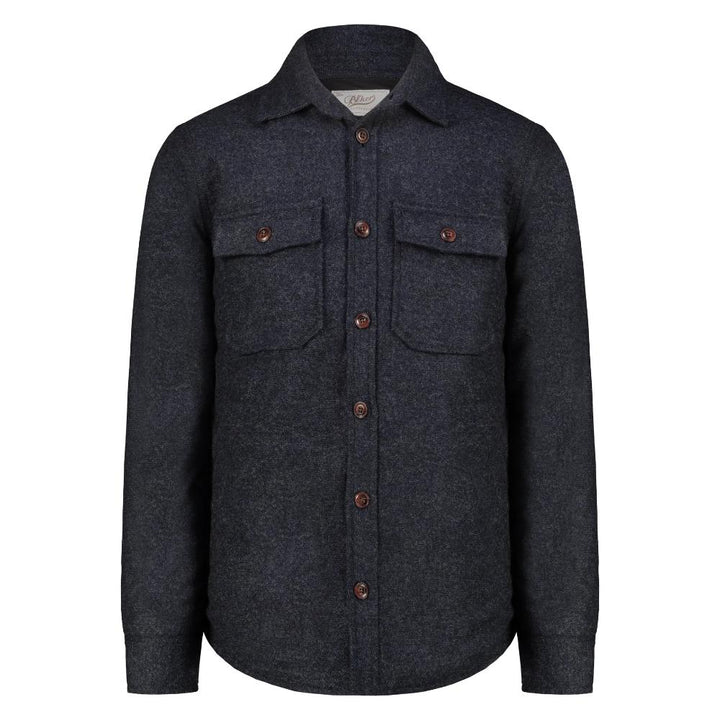 Bl'ker Camicia Over Hunter in Lana Donegal Navy