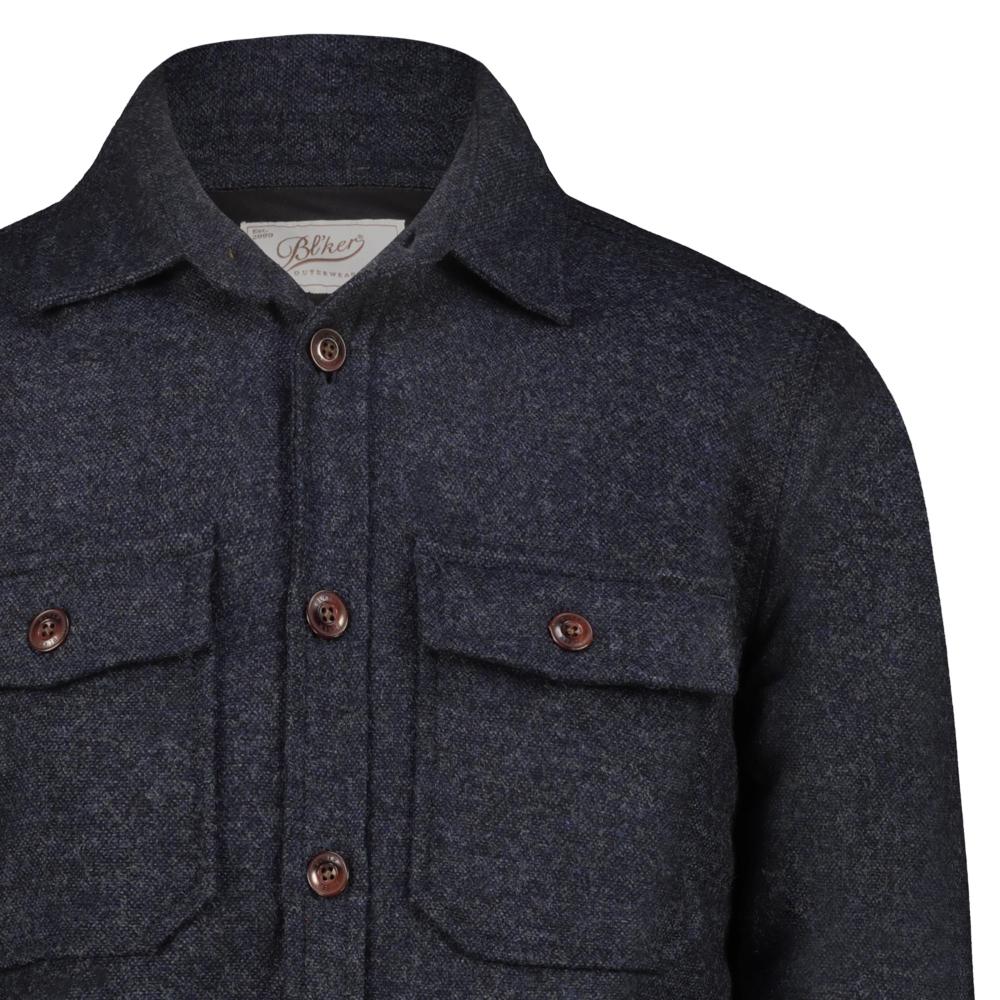 Bl'ker Camicia Over Hunter in Lana Donegal Navy