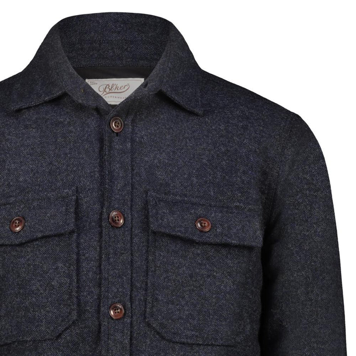 Bl'ker Camicia Over Hunter in Lana Donegal Navy