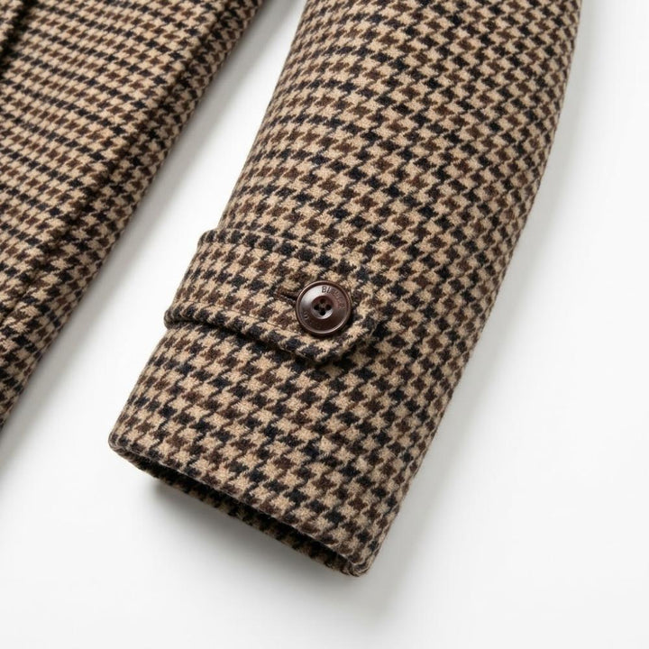 Blker Cappotto Corto in Pied-de-Poule Eleganza Classica e Calore Urbano Uomo