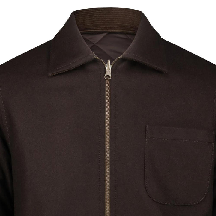 Bl'ker Giacca Reversibile Elk in Lana con Zip Brown