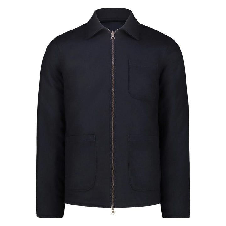 Blker Giacca Reversibile Elk in Lana con Zip Navy Uomo