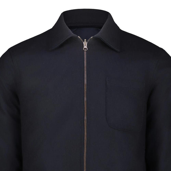 Blker Giacca Reversibile Elk in Lana con Zip Navy Uomo