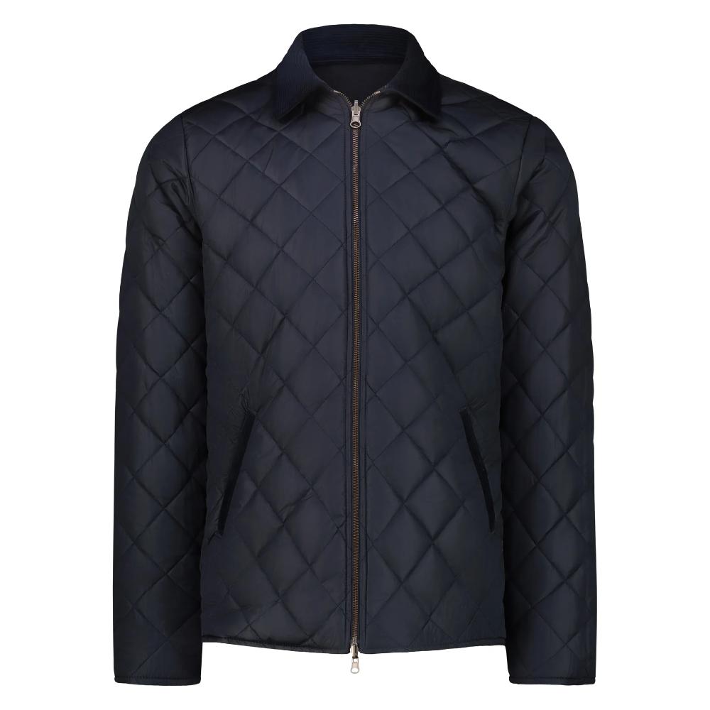 Blker Giacca Reversibile Elk in Lana con Zip Navy Uomo