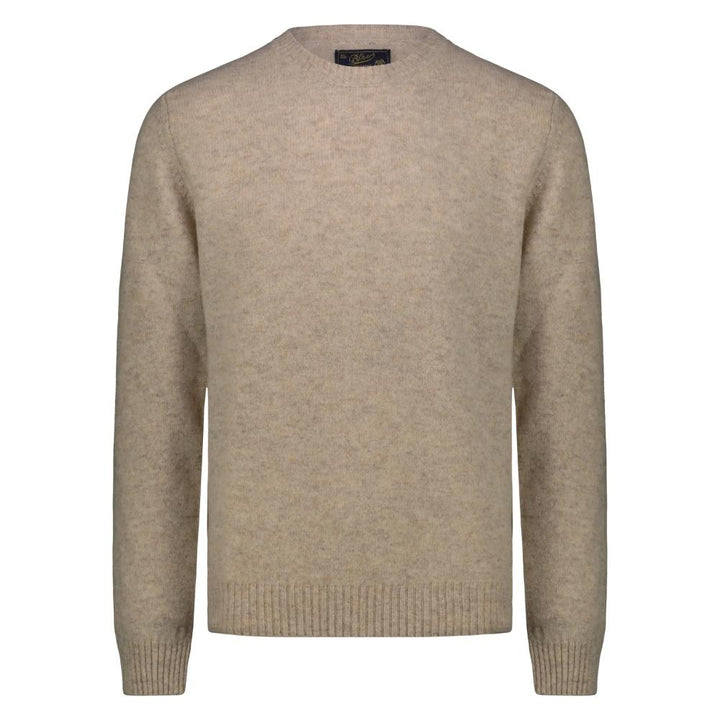 Bl'ker Maglione Girocollo Iwan in Lana Shetland Beige