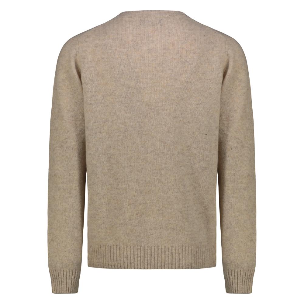 Bl'ker Maglione Girocollo Iwan in Lana Shetland Beige