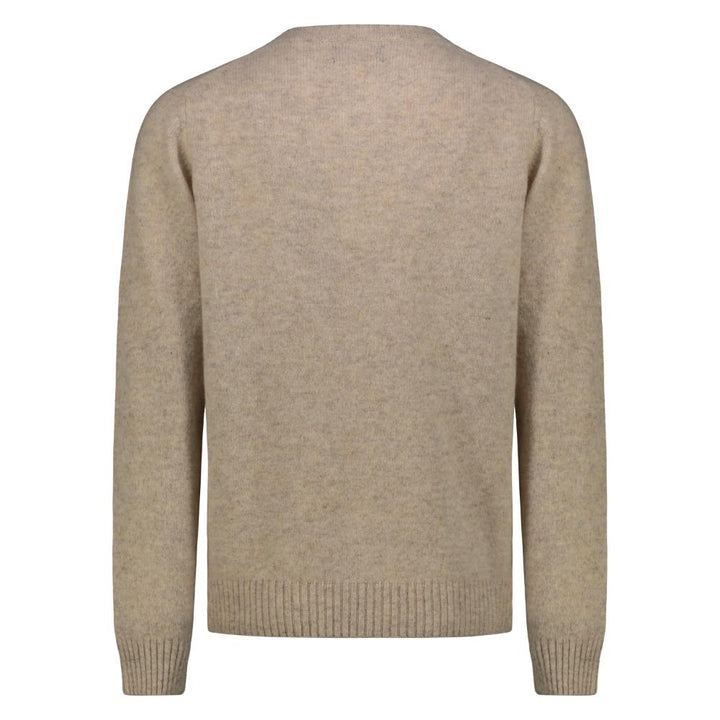 Bl'ker Maglione Girocollo Iwan in Lana Shetland Beige