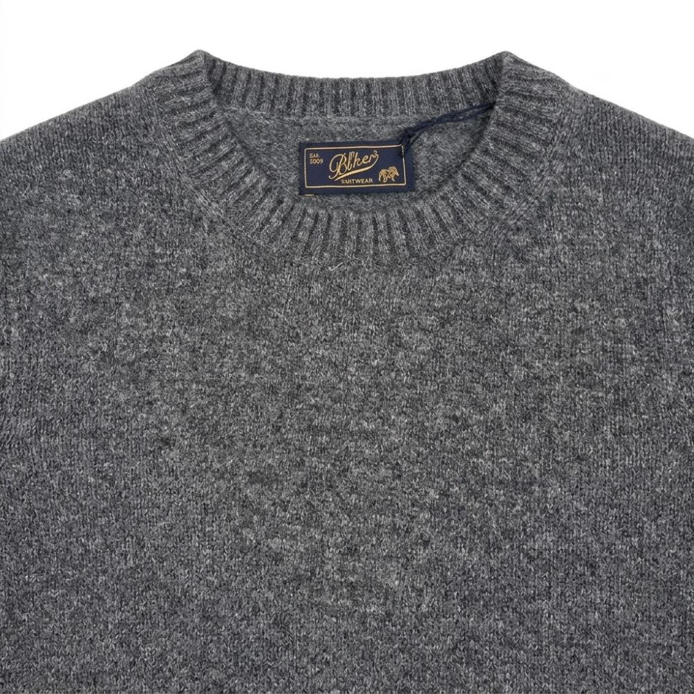 Blker Maglione Girocollo in Lana Grey Uomo