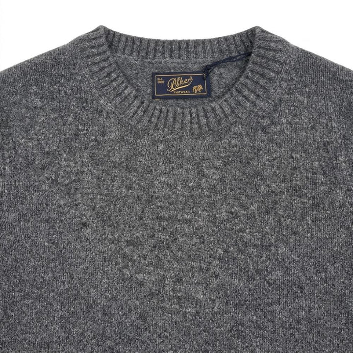 Blker Maglione Girocollo in Lana Grey Uomo