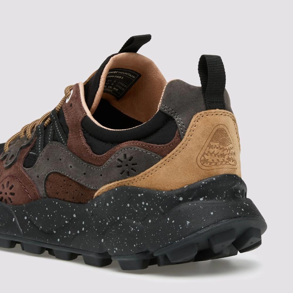 Flower Mountain Yamano 3 Sneakers Suede Tessuto Tecnico Grigio Marrone Nero Uomo