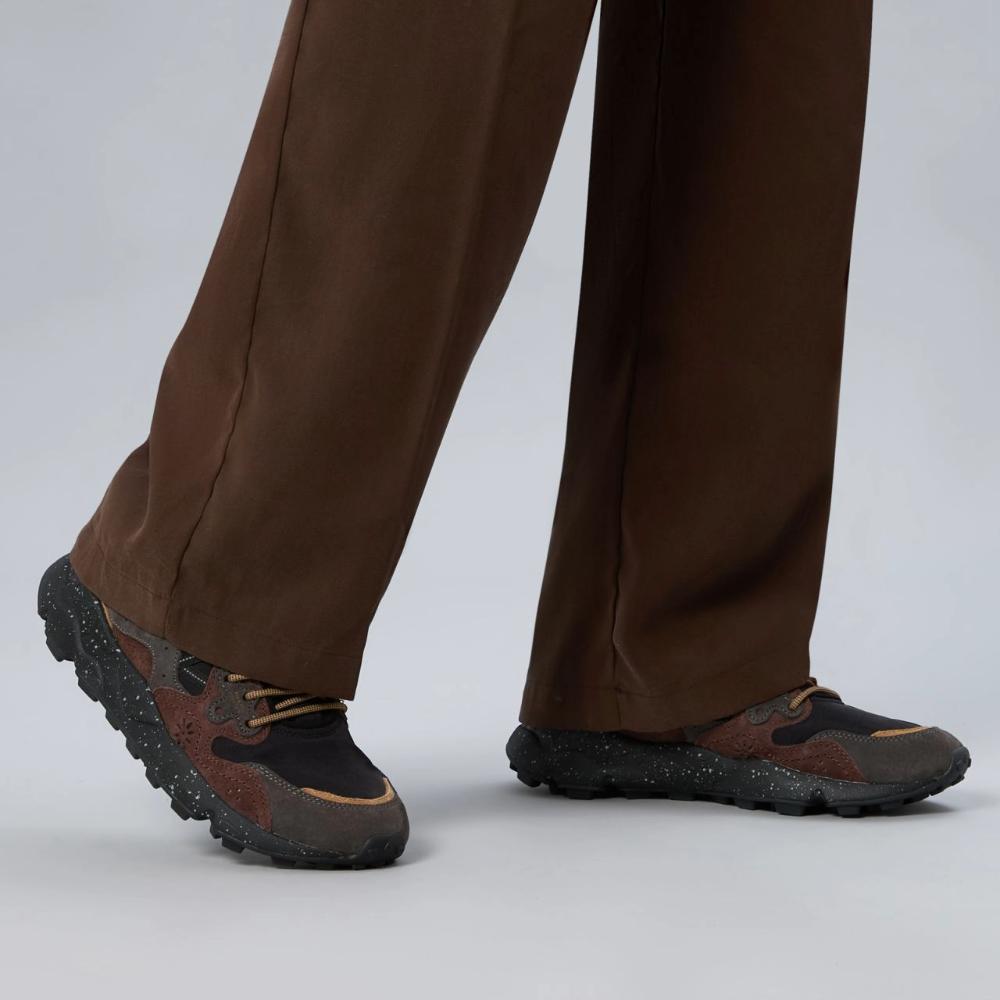Flower Mountain Yamano 3 Sneakers Suede Tessuto Tecnico Grigio Marrone Nero Uomo