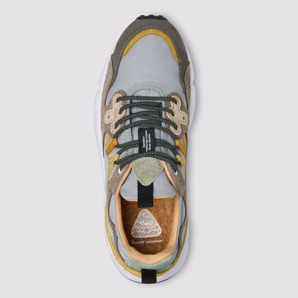 Flower Mountain Yamano 3 Sneakers Suede Tessuto Tecnico Antracite Giallo Uomo