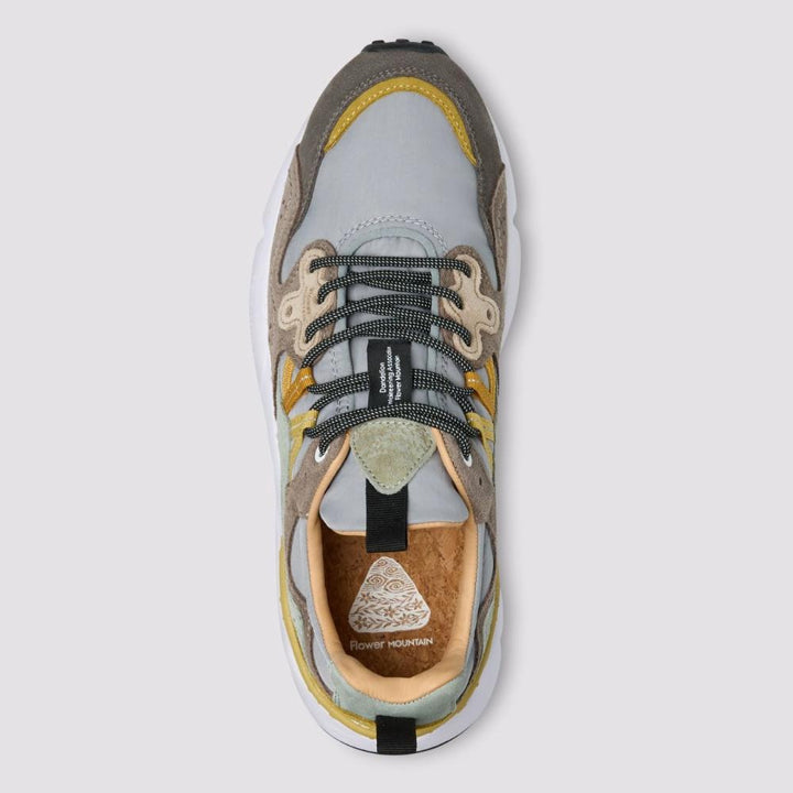 Flower Mountain Yamano 3 Sneakers Suede Tessuto Tecnico Antracite Giallo Uomo