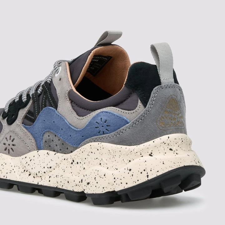 Flower Mountain Yamano 3 Sneakers Suede Tessuto Tecnico Grigio Scuro Blu Azzurro Uomo