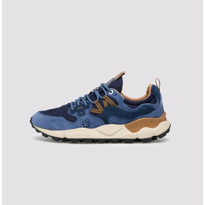 Flower Mountain Yamano 3 Sneakers Suede Tessuto Tecnico Navy Blu Marrone Uomo