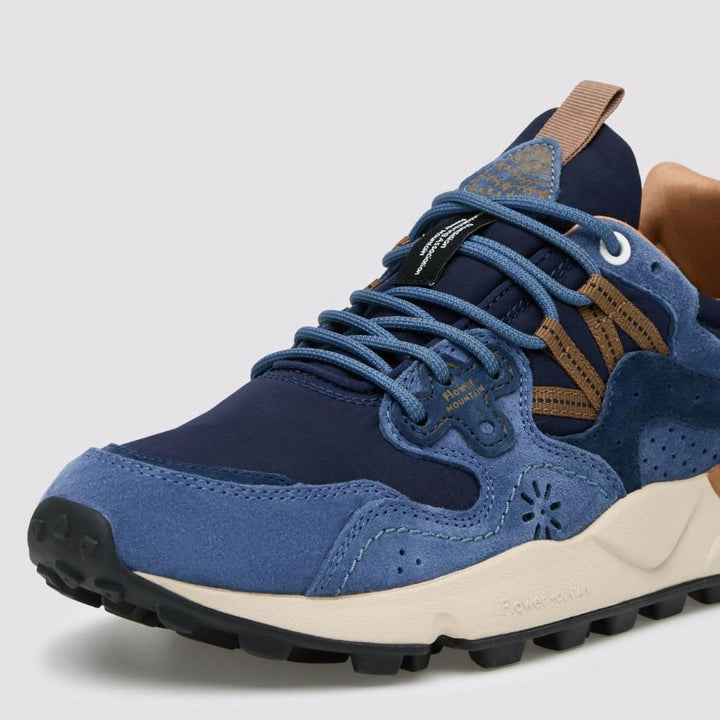 Flower Mountain Yamano 3 Sneakers Suede Tessuto Tecnico Navy Blu Marrone Uomo