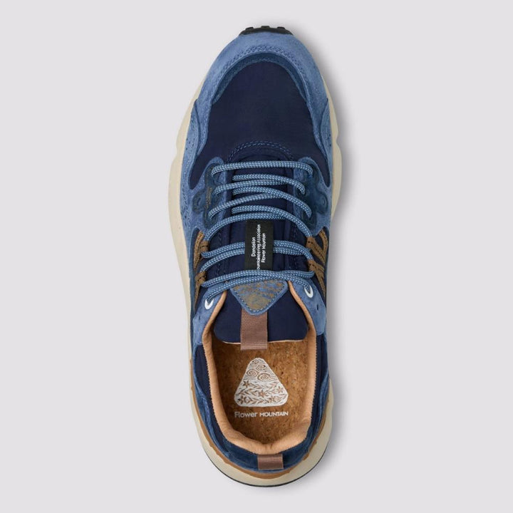 Flower Mountain Yamano 3 Sneakers Suede Tessuto Tecnico Navy Blu Marrone Uomo