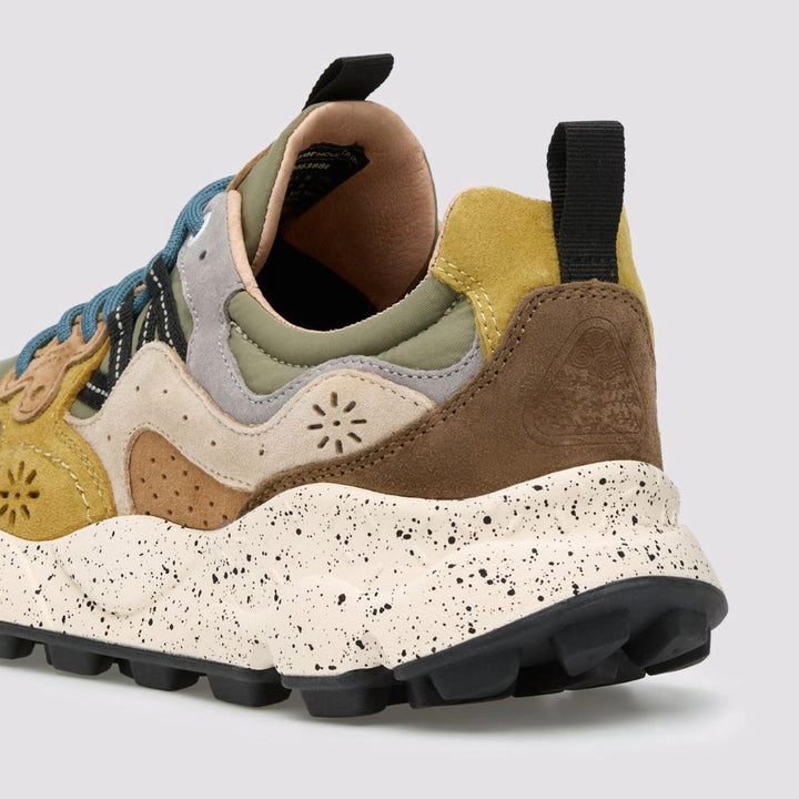 Flower Mountain Yamano 3 Sneakers Suede Tessuto Tecnico Marrone Verde Cognac Uomo