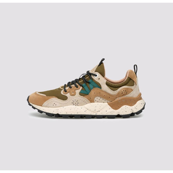 Flower Mountain Yamano 3 Sneakers Suede Tessuto Tecnico Marrone Verde Perolio Uomo