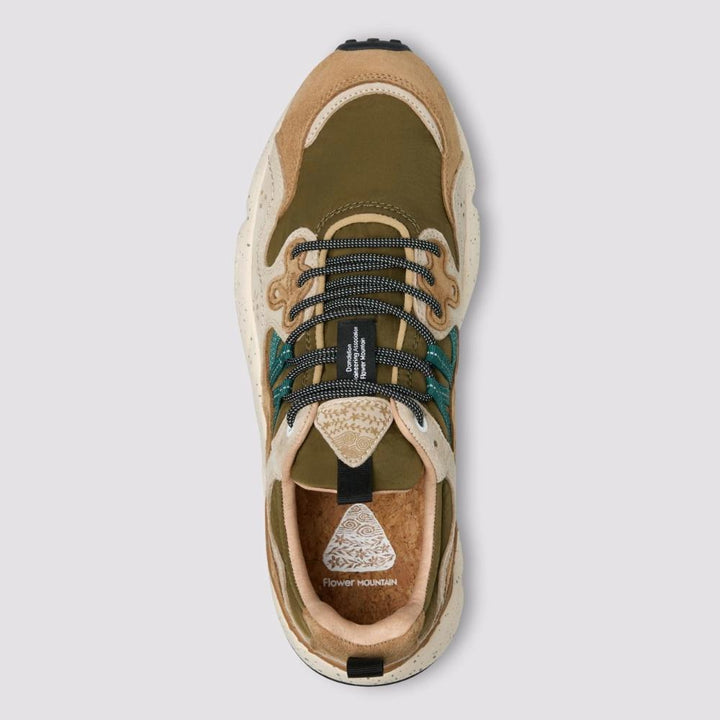Flower Mountain Yamano 3 Sneakers Suede Tessuto Tecnico Marrone Verde Perolio Uomo