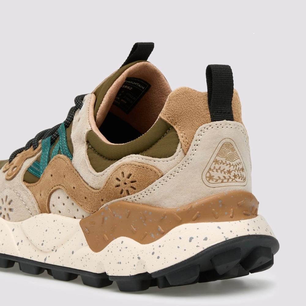 Flower Mountain Yamano 3 Sneakers Suede Tessuto Tecnico Marrone Verde Perolio Uomo