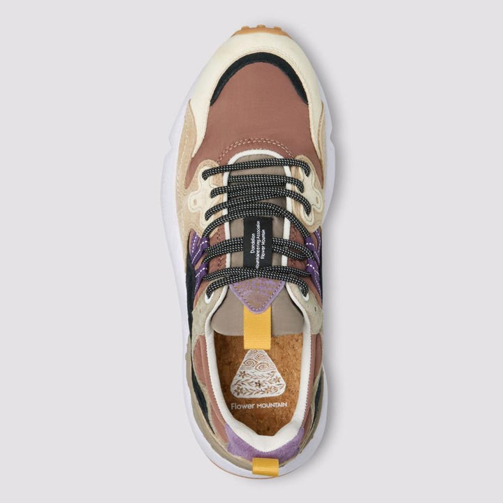 Flower Mountain Yamano 3 Suede Tessuto Tecnico Bianco Marrone Viola Donna