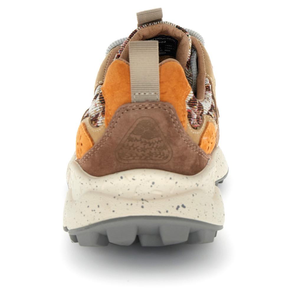Flower Mountain Yamano 3 Suede Fabric Checked Light Orange Brown Orange Donna