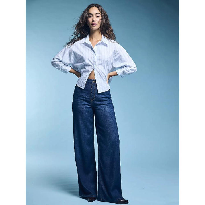 Lee Stella Wide Leg Jean Dark Navy Donna