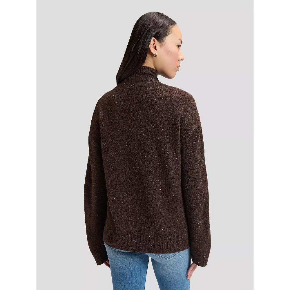 Lee Relaxed High Neck Knit Sweater Chocolate Torte Donna