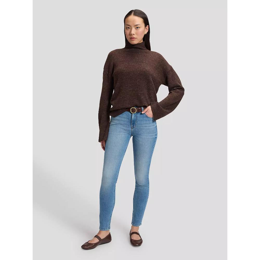 Lee Relaxed High Neck Knit Sweater Chocolate Torte Donna