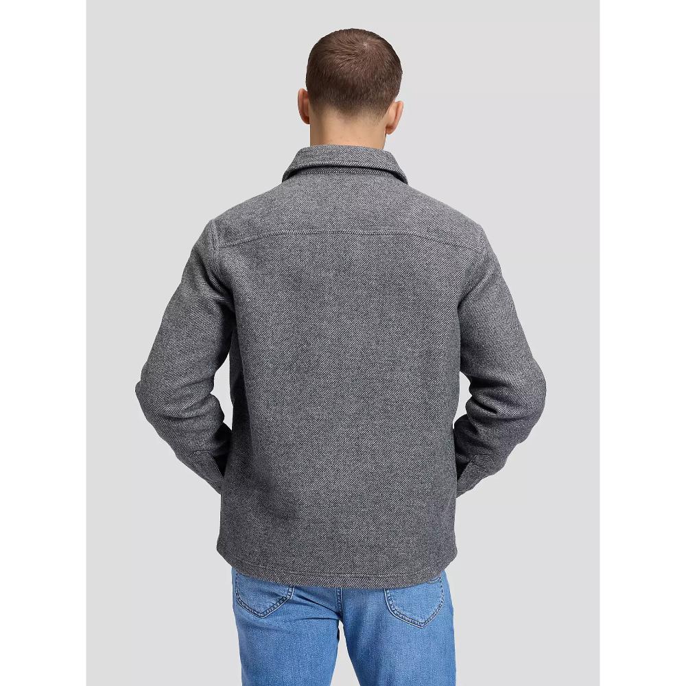 Lee Relaxed Wool Overshirt Heather Grey Uomo