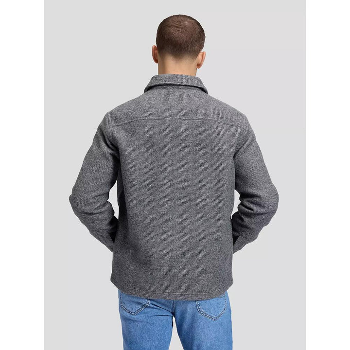 Lee Relaxed Wool Overshirt Heather Grey Uomo