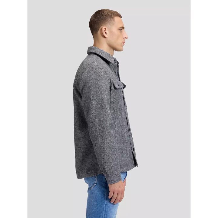Lee Relaxed Wool Overshirt Heather Grey Uomo