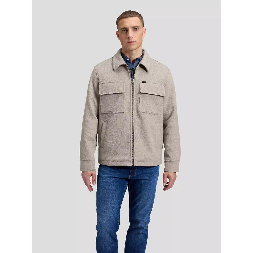 Lee Relaxed Utility Wool Jacket Warm Gray Heather