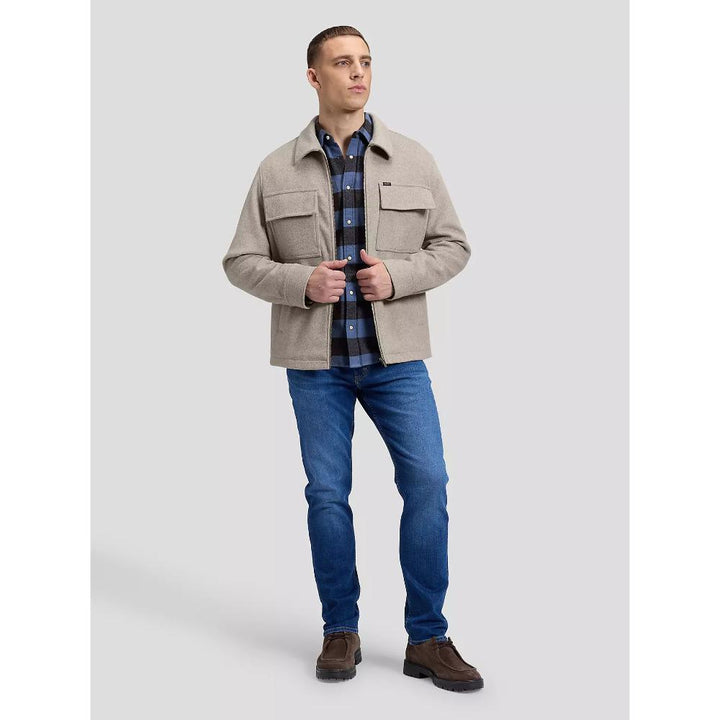 Lee Relaxed Utility Wool Jacket Warm Gray Heather