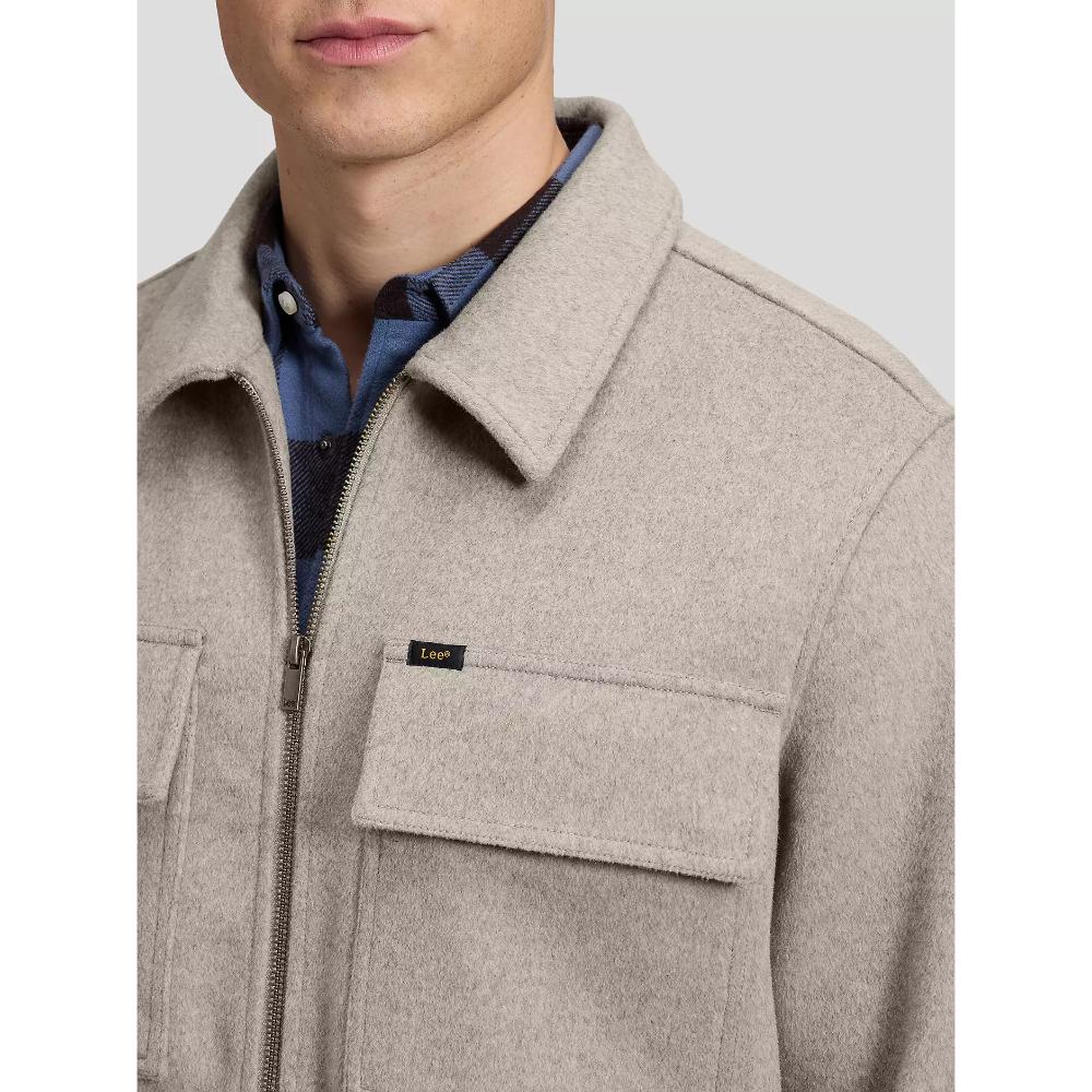 Lee Relaxed Utility Wool Jacket Warm Gray Heather