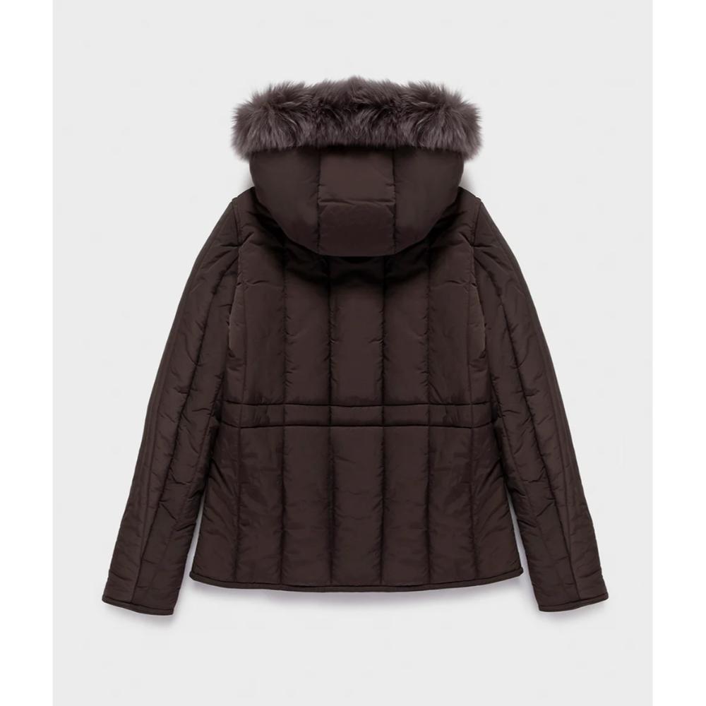 Refrigiwear Short Berna Fur Jacket Black Caffè Donna